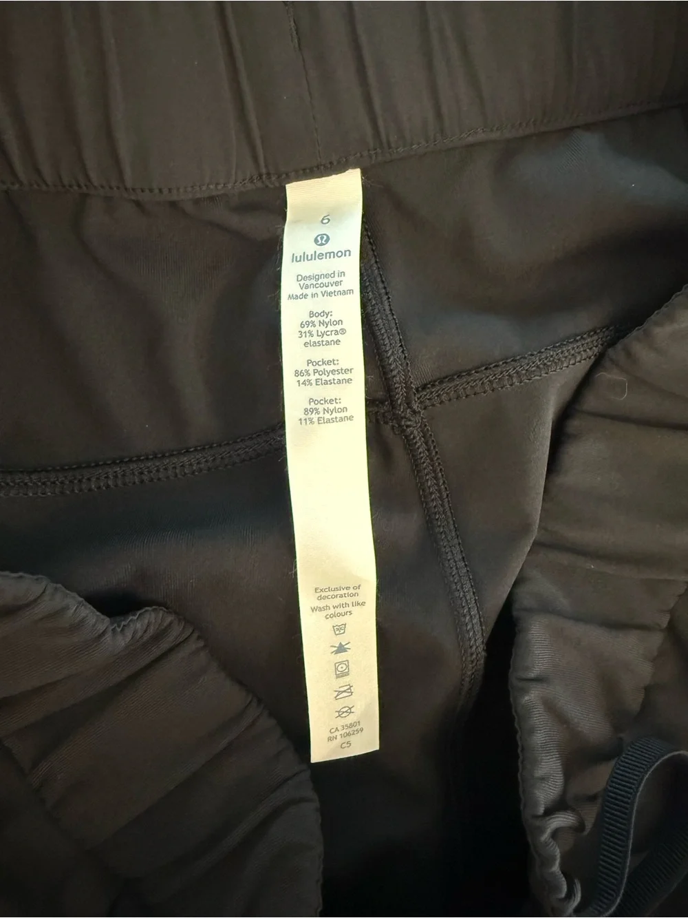 lululemon athletica Women's Black Drawstring Track Pants